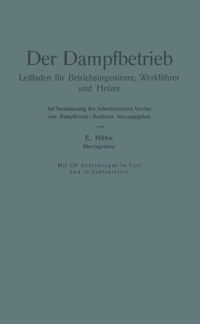 Der Dampfbetrieb - E. H&ouml;hn