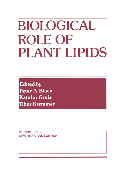 Biological Role of Plant Lipids - 
