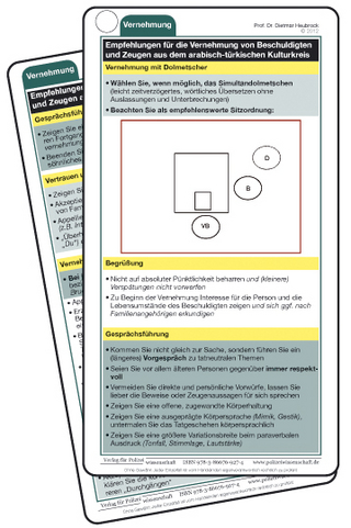 Einsatzkarte - Empfehlungen für die Vernehmung von Beschuldigten und Zeugen aus dem arabisch-türkischen Kulturkreis