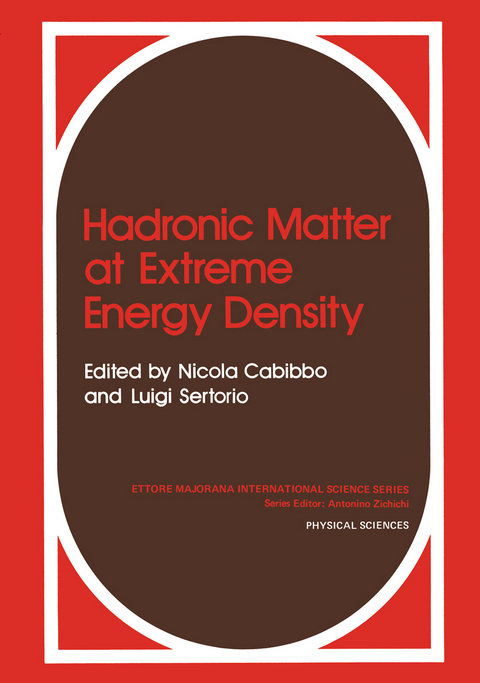Hadronic Matter at Extreme Energy Density - 