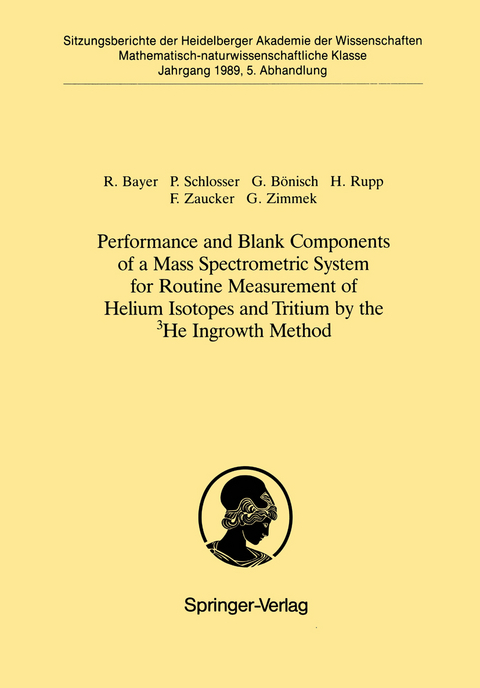 Performance and Blank Components of a Mass Spectrometric System for Routine Measurement of Helium Isotopes and Tritium by the 3He Ingrowth Method - Reinhold Bayer, Peter Schlosser, Gerhard B&ouml;nisch, Hans Rupp, Fritz Zaucker, Gerhard Zimmek