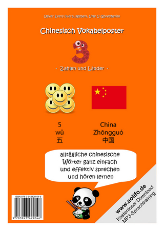 Chinesisch Vokabelposter 3 (Zahlen und Länder)