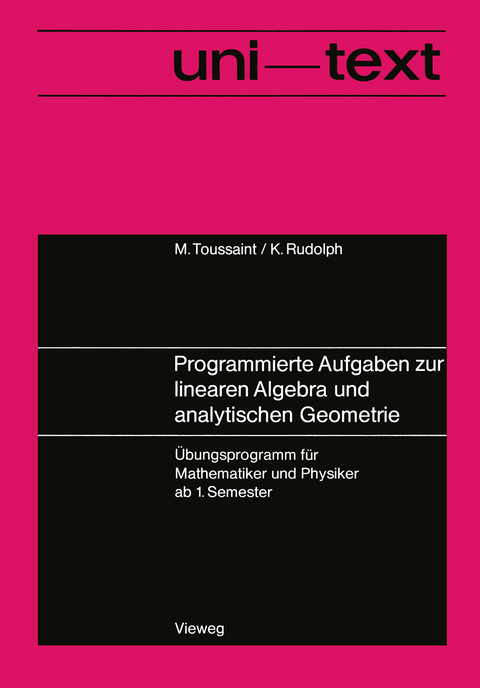 Programmierte Aufgaben zur linearen Algebra und analytischen Geometrie - Manfred Toussaint