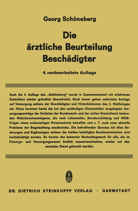 Die &Auml;rztliche Beurteilung Besch&auml;digter - 