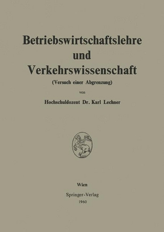 Betriebswirtschaftslehre Und Verkehrswissenschaft