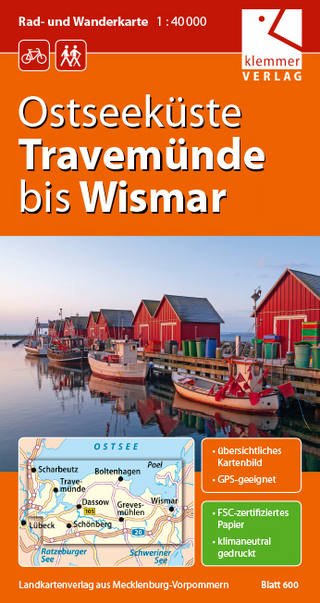 Rad- und Wanderkarte Ostseeküste Travemünde bis Wismar