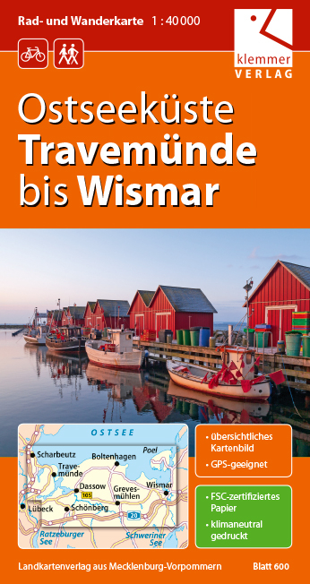 Rad- und Wanderkarte Ostseek&uuml;ste Travem&uuml;nde bis Wismar - 