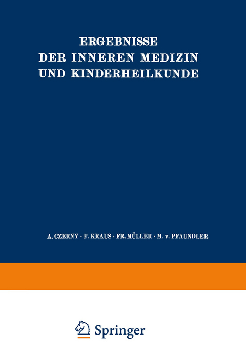 Ergebnisse der Inneren Medizin und Kinderheilkunde - L. Langstein, A. Schittenhelm