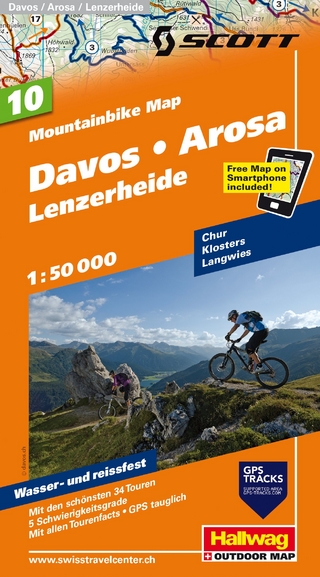 Davos, Arosa, Lenzerheide Nr. 10 Mountainbike-Karte 1:50 000