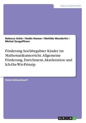 FÃ¶rderung hochbegabter Kinder im Mathematikunterricht. Allgemeine FÃ¶rderung, Enrichment, Akzeleration und Ich-Du-Wir-Prinzip