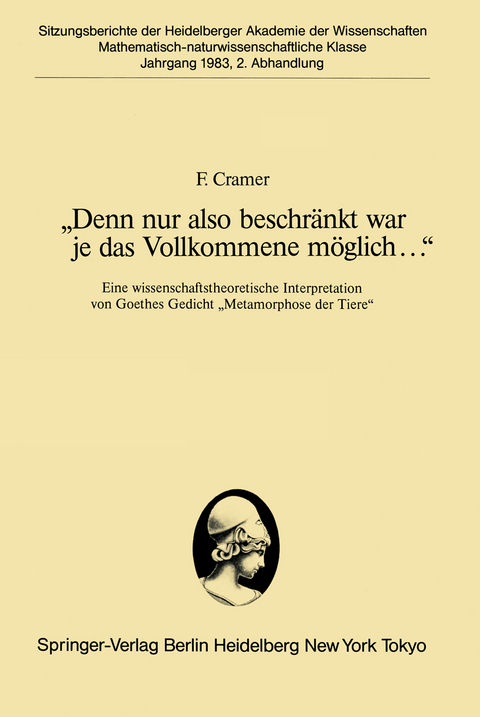 &bdquo;Denn nur also beschr&auml;nkt war je das Vollkommene m&ouml;glich...&ldquo; - F. Cramer