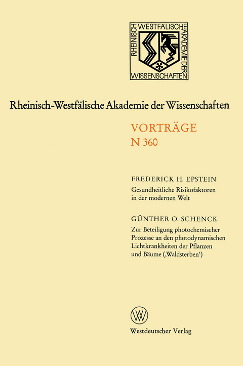 Rheinisch-Westf&auml;lische Akademie der Wissenschaften - Frederick H. Epstein
