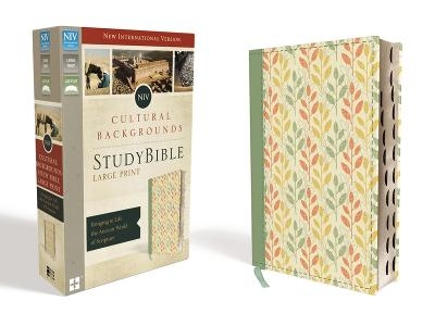 NIV, Cultural Backgrounds Study Bible, Large Print, Leathersoft, Green, Indexed, Red Letter Edition