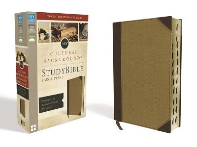 NIV, Cultural Backgrounds Study Bible, Large Print, Leathersoft, Tan, Indexed, Red Letter Edition