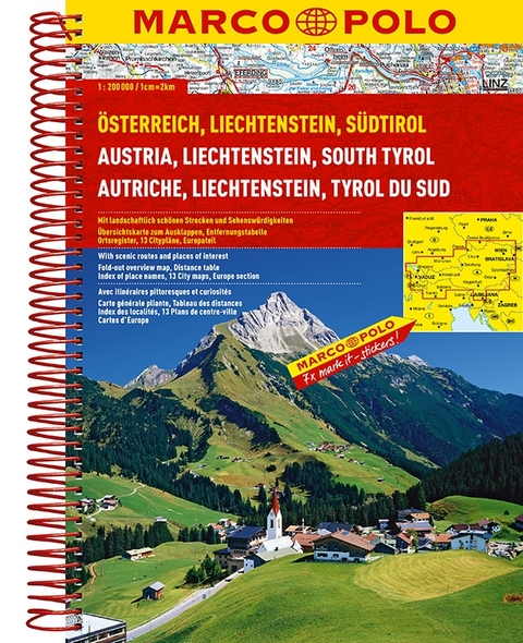 MARCO POLO Reiseatlas &Ouml;sterreich, Liechtenstein, S&uuml;dtirol 1:200 000