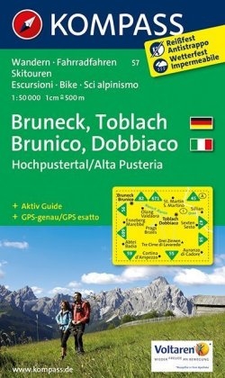 KOMPASS Wanderkarte Bruneck /Toblach /Hochpustertal - Brunico /Dobbiaco /Alta Pusteria