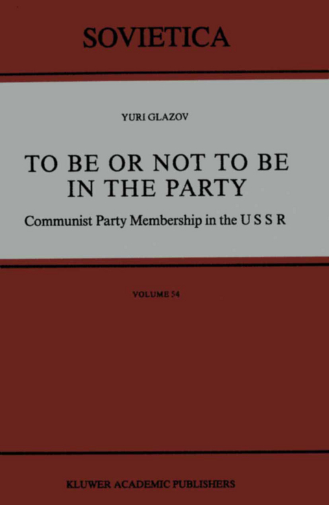To Be or Not to Be in the Party - Yuri Glazov