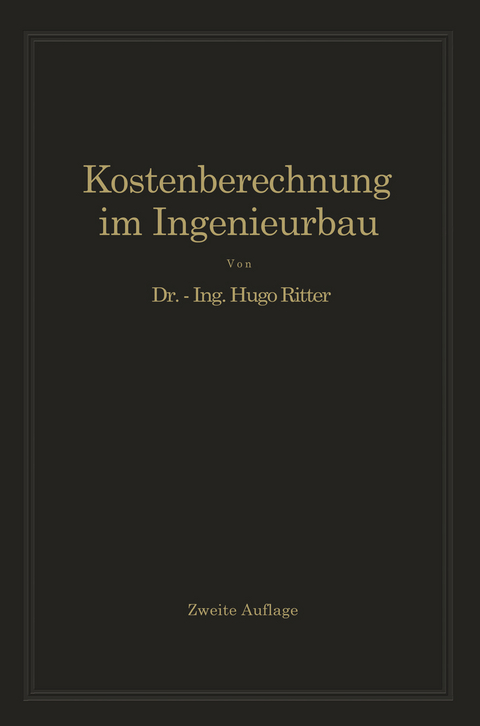 Kostenberechnung im Ingenieurbau - Hugo Ritter