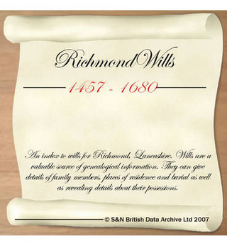 Lancashire, Richmond Wills 1457-1680