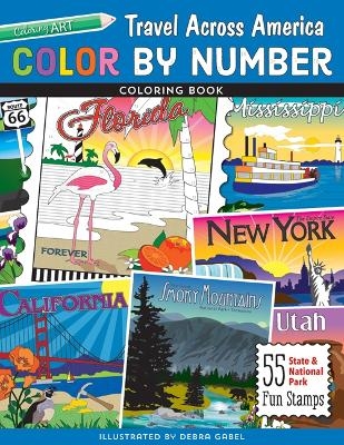 Color by Number Travel Across America Coloring Book