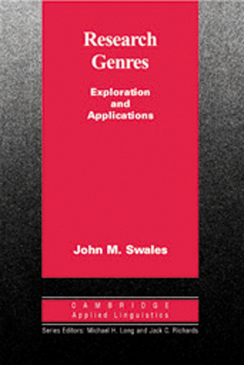 Research Genres: Explorations and Applications - John Swales