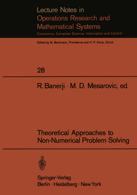 Theoretical Approaches to Non-Numerical Problem Solving - 