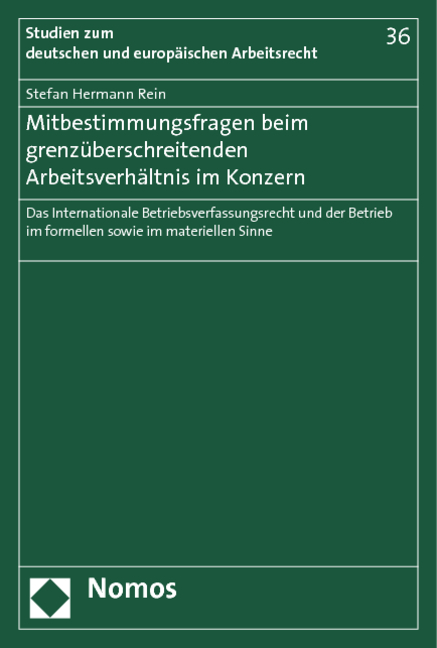 Mitbestimmungsfragen beim grenz&uuml;berschreitenden Arbeitsverh&auml;ltnis im Konzern - Stefan Hermann Rein