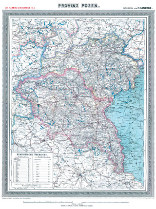 Historische Karte: Provinz POSEN im Deutschen Reich - um 1905 [gerollt]