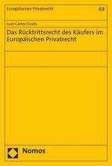 Das R&uuml;cktrittsrecht des K&auml;ufers im Europ&auml;ischen Privatrecht - Juan Carlos Dastis