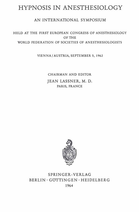 Hypnosis in Anaesthesiology - 