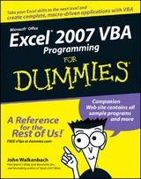 Excel 2007 VBA Programming For Dummies - John Walkenbach