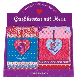 Grußkarten mit Herz (2 x 10 Ex. im Display)