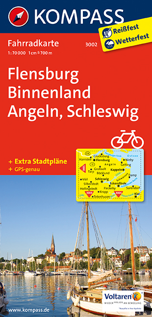 KOMPASS Fahrradkarte Flensburg Binnenland - Angeln - Schleswig