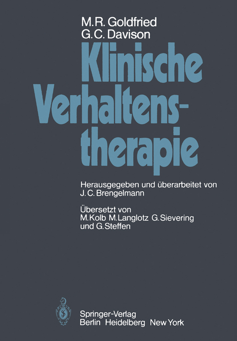 Klinische Verhaltenstherapie - M.R. Goldfried, G.C. Davison