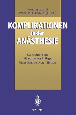 Komplikationen in der An&auml;sthesie - 