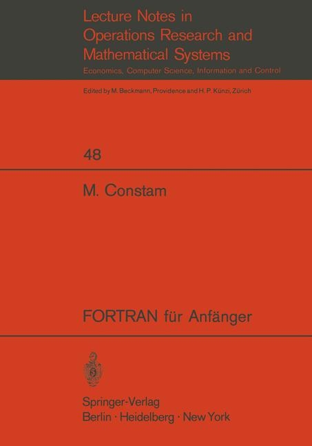 FORTRAN Fur Anf Nger - Martin Constam, M Constam