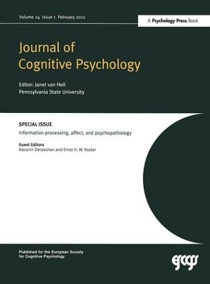 Information Processing, Affect and Psychopathology - 
