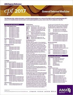 CPT 2017 Express Reference Coding Card: General/Internal Medicine