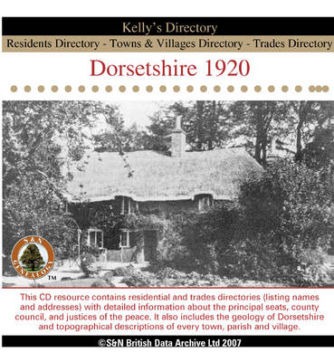Dorset, Dorsetshire 1920 Kelly's Directory