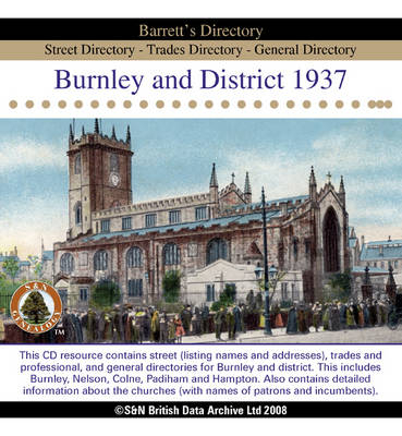 Lancashire, Burnley 1937 Barrett's Directory