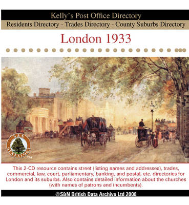 London 1933 Post Office Directory