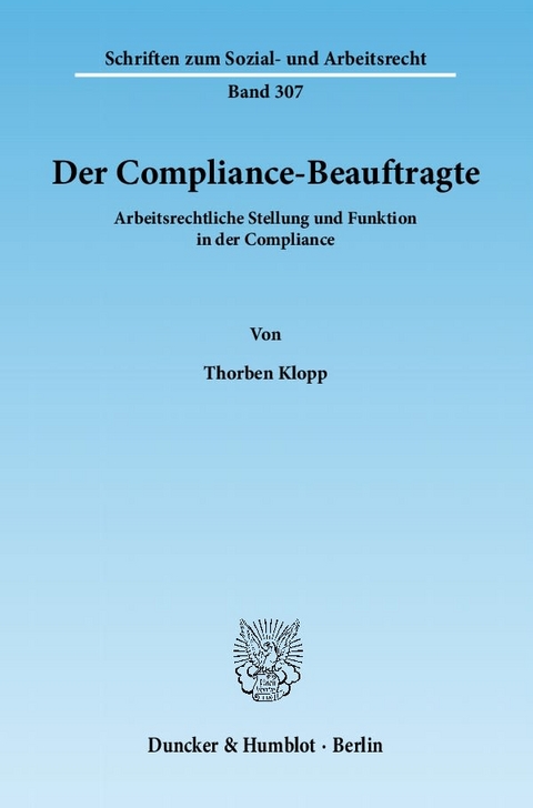Der Compliance-Beauftragte. - Thorben Klopp