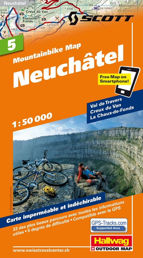 Hallwag Mountainbike-Karte 5 Neuenburg / Neuch&acirc;tel 1:50.000