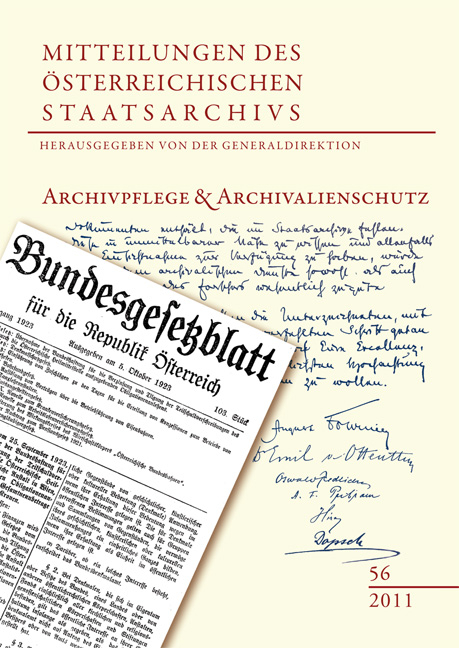 Archivpflege und Archivalienschutz - 
