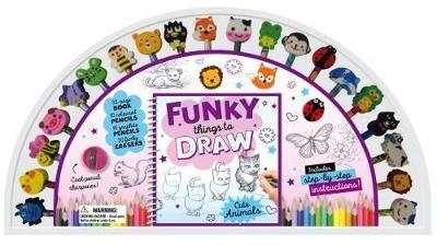 Funky Things to Draw 20 Pencil and Eraser Set Fan - Hinkler Pty Ltd