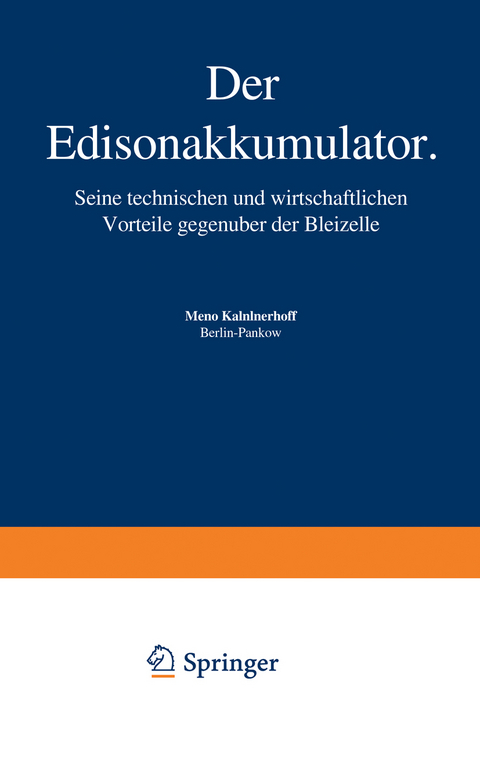 Der Edisonakkumulator - Kammerhoff Kammerhoff