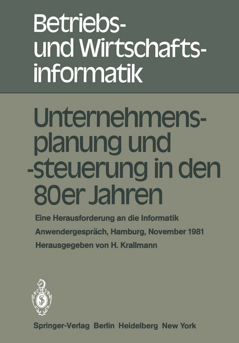 Unternehmensplanung und -steuerung in den 80er Jahren - 