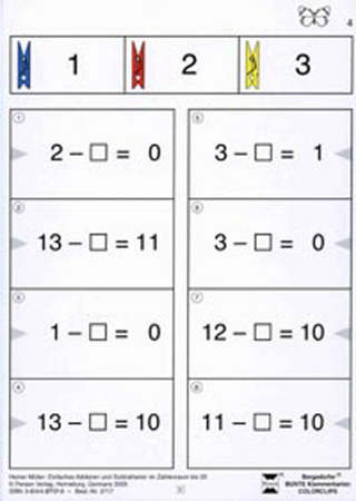 Einfaches Addieren und Subtrahieren im ZR bis 20