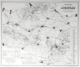 Wirthschafts-Karte von der Königlichen Oberförsterei LEINEFELDE im Regierungsbezirk Erfurt 1907.