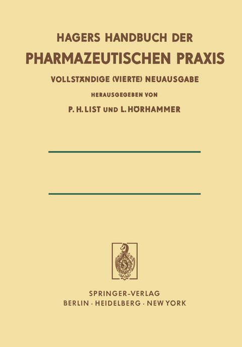Chemikalien und Drogen Teil C: T&ndash;Z - Paul Heinz List, Ludwig H&ouml;rhammer